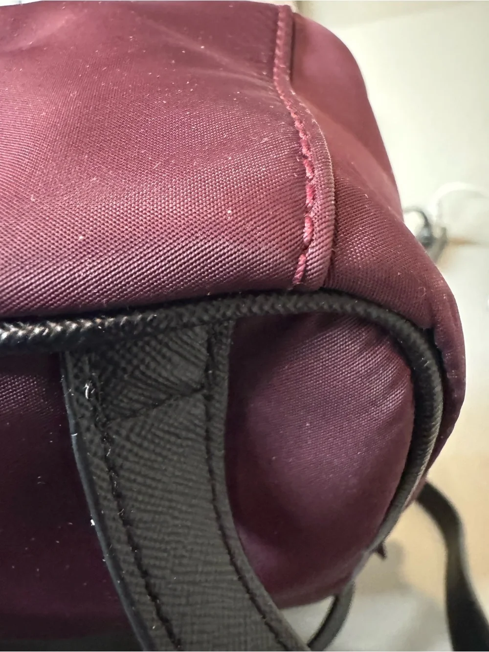 kate spade burgundy mini nylon backpack with gold hardware